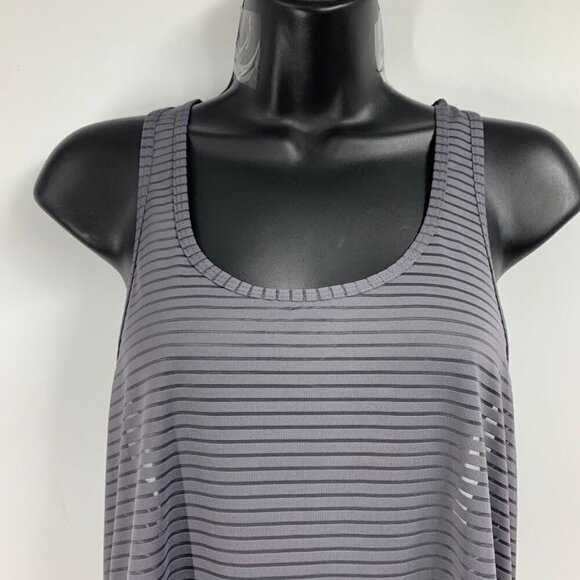 Zyia Active Women's Striped Racerback Stretch Athletic Sheer Tank Top Size L - Picture 3 of 11